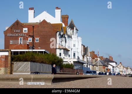 The Brudenell Hotel in Aldeburgh, Suffolk looking over the beach Stock Photo