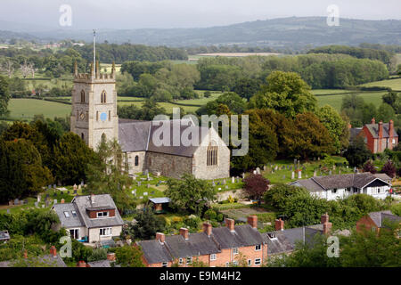 St Nicholas Parish Church in the Welsh town of Montgomery Stock Photo