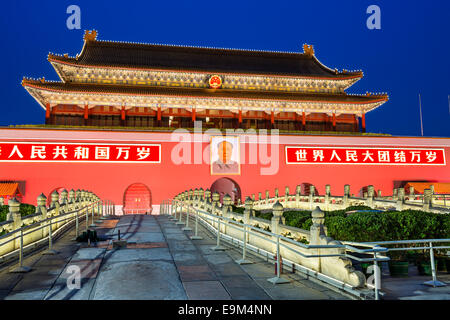 The Tiananmen Gate at Tiananmen Square. The gate was used as the entrance to the Imperial City. Stock Photo