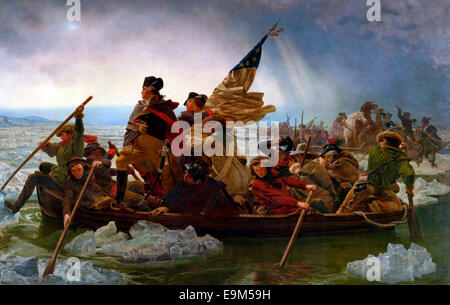 Washington Crossing the Delaware During the American Revolution, 1776 Stock Photo