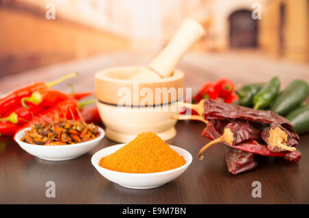 spicy chilli aji chili varieties Stock Photo