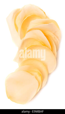 petals of yellow rose isolated on white background Stock Photo