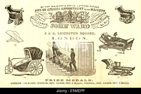 Advertisement for invalid transport circa 1875 Stock Photo