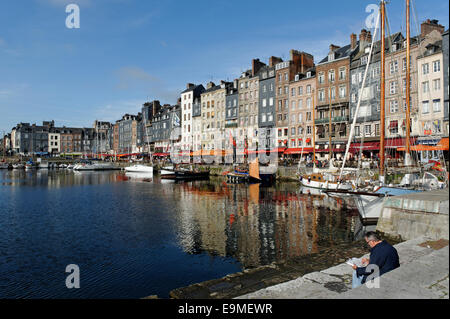 Port of Honfleur, Département Calvados, Basse-Normandie, France Stock Photo