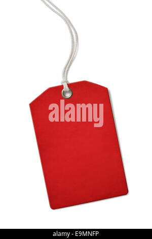 Red blank paper price or sale tag isolated Stock Photo