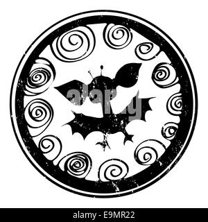 halloween bat stamp Stock Photo