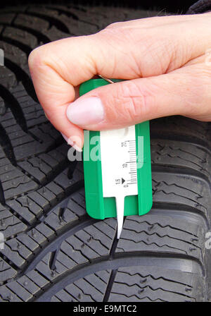 Check Winter Tires Stock Photo