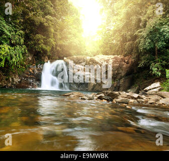 Waterfall on Sri Lanka Stock Photo