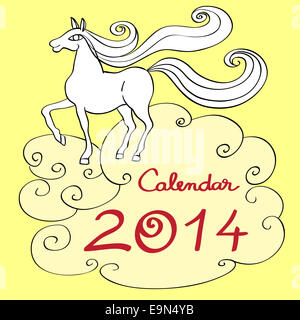 horse calendar 2014 cover Stock Photo