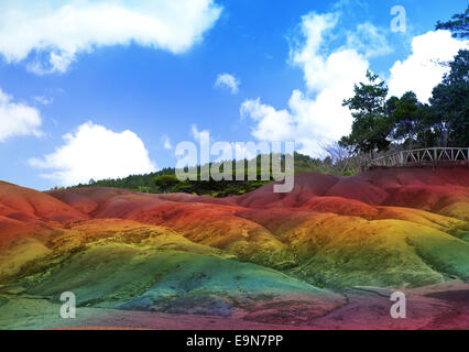 Mauritius- Chamarel- seven color lands Stock Photo