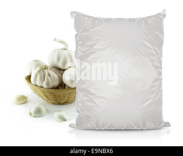 White Blank Foil Food Bag Stock Photo