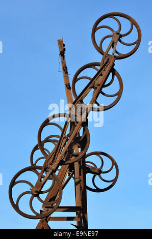 old winding equipment in close up Stock Photo