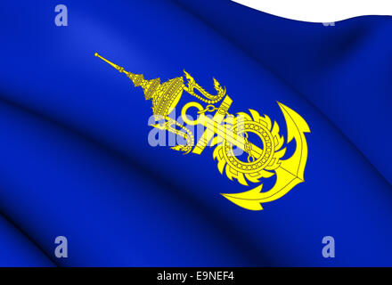 Commander-in-Chief of Royal Thai Navy Flag Stock Photo