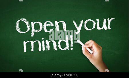 Open Your Mind Chalk Illustration Stock Photo