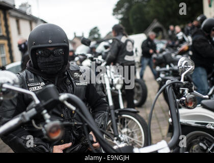 'Valley Commandos' south wales motorbike club group 'Biker Bash' meet, Wales UK Stock Photo
