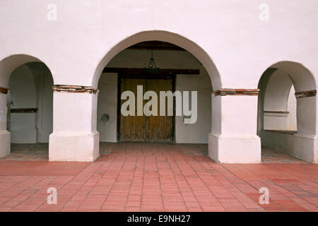 CA02361-00...CALIFORNIA - Entrance to Mission San Juan Bautista at the San Juan Bautista State Historic Park near Hollister. Stock Photo