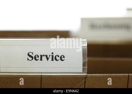 tab with service lettern Stock Photo