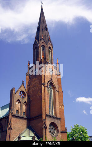 gothic church with tower in Poznan, Poland Stock Photo