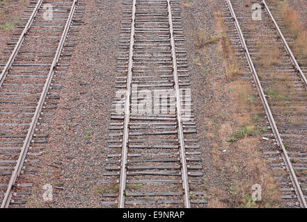 Railway tracks from a high perspective Stock Photo