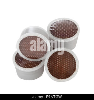 Coffee pods for espresso on white background. Stock Photo