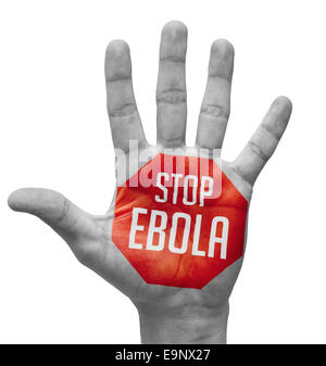 Stop Ebola Concept on Open Hand. Stock Photo