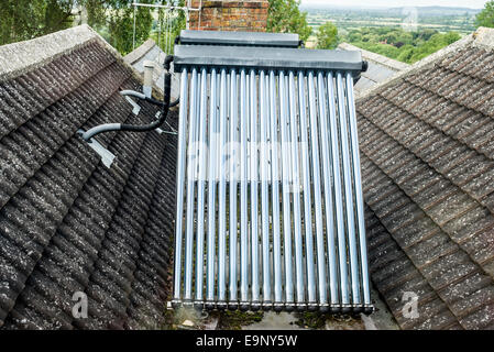 Solar panels on a roof top in UK Stock Photo