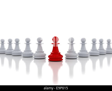 Single red pawn. Last one standing Business strategy concept background Stock Photo