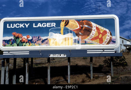 Lucky Lager beer billboard circa 1950s Stock Photo