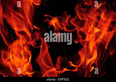 campfire flames Stock Photo