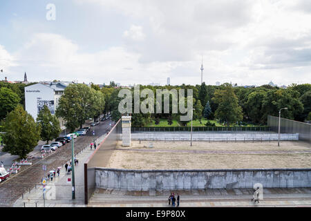 Section of death strip preserved, Berlin Wall Memorial Park, Bernauer Strasse, Berlin Stock Photo