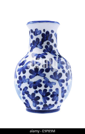 Chinese Porcelain Vase on White Background Stock Photo