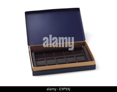 Empty Chocolate Box On White Background Stock Photo