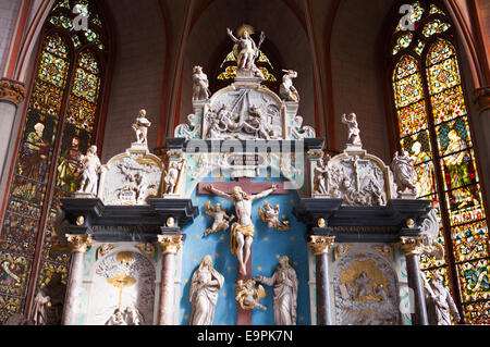 Altar, St Mary's parish church, Marburg, Hesse, Germany, Europe , Stock Photo