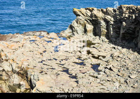 Jersusalem quarry at Porthgain in Pembrokeshire, Wales. Old disused granite quarry. Stock Photo