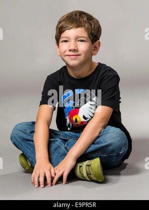 Studio photograph of five year old boy Stock Photo