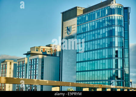 University of London (and other adjacent high rise buildings), taken from the M4 motorway near Brentford, Middlesex. England, UK. Stock Photo