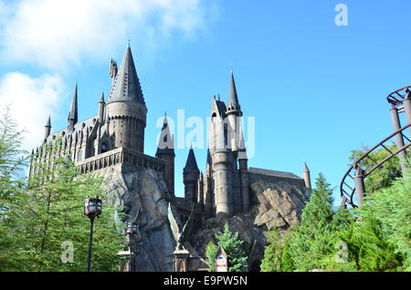 Hogwarts Castle, In The Wizarding World of Harry Potter, Islands of Adventure, Universal Orlando Resort, Orlando, Florida, USA Stock Photo