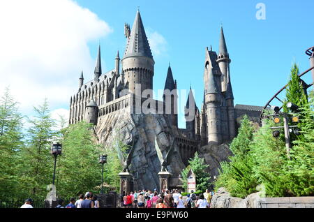 Hogwarts Castle, In The Wizarding World of Harry Potter, Islands of Adventure, Universal Orlando Resort, Orlando, Florida, USA Stock Photo