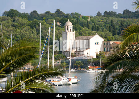 Portovenere, Liguria, Italy. View to the Santuario di Nostra Signora delle Grazie. Stock Photo