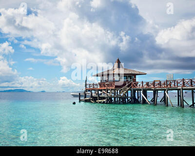 Pier at Pulau Sipadan island in Sabah, East Malaysia. Stock Photo