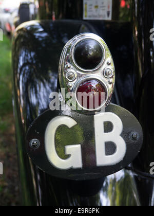A GB plate on a classic car Stock Photo