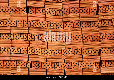 Red Clay Bricks texture background Stock Photo