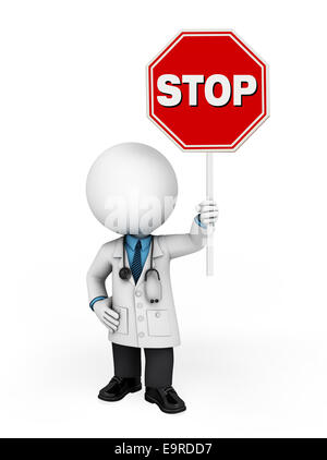 Illustration of young doctor with stop sign Stock Photo - Alamy