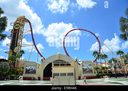 Hollywood Rip Ride Rockit  roller coaster at Universal Studios Orlando Florida Stock Photo