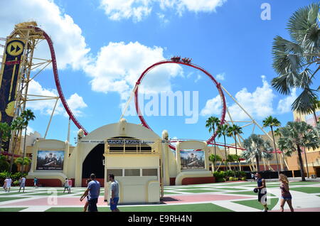 Hollywood Rip Ride Rockit  roller coaster at Universal Studios Orlando Florida Stock Photo