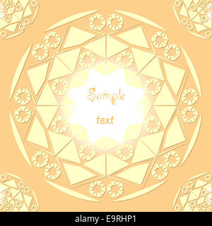 Vintage frame. Ethnic patterned background. Arabesque vector ornament Stock Photo