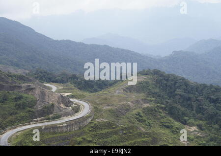 winding mountain road to Genting Highlands in Malaysia Stock Photo