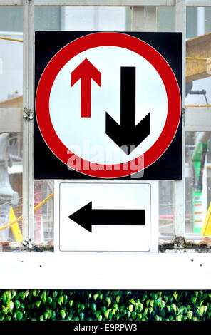 London, England, UK. Confusing traffic signs Stock Photo