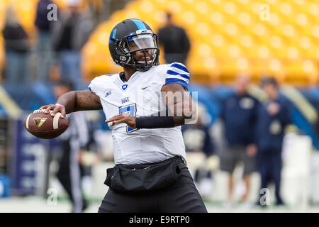 Pittsburgh, Pennsylvania, USA. 1st Nov, 2014. Duke QB ANTHONY BOONE (7) prior to the game between the Duke Blue Devils and the Pittsburgh Panthers played at Heinz Field in Pittsburgh, Pennsylvania. © Frank Jansky/ZUMA Wire/Alamy Live News Stock Photo