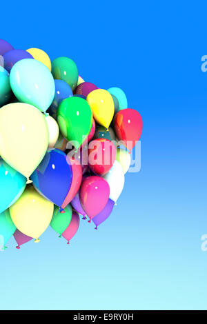 Colorful balloons in the blue sky Stock Photo